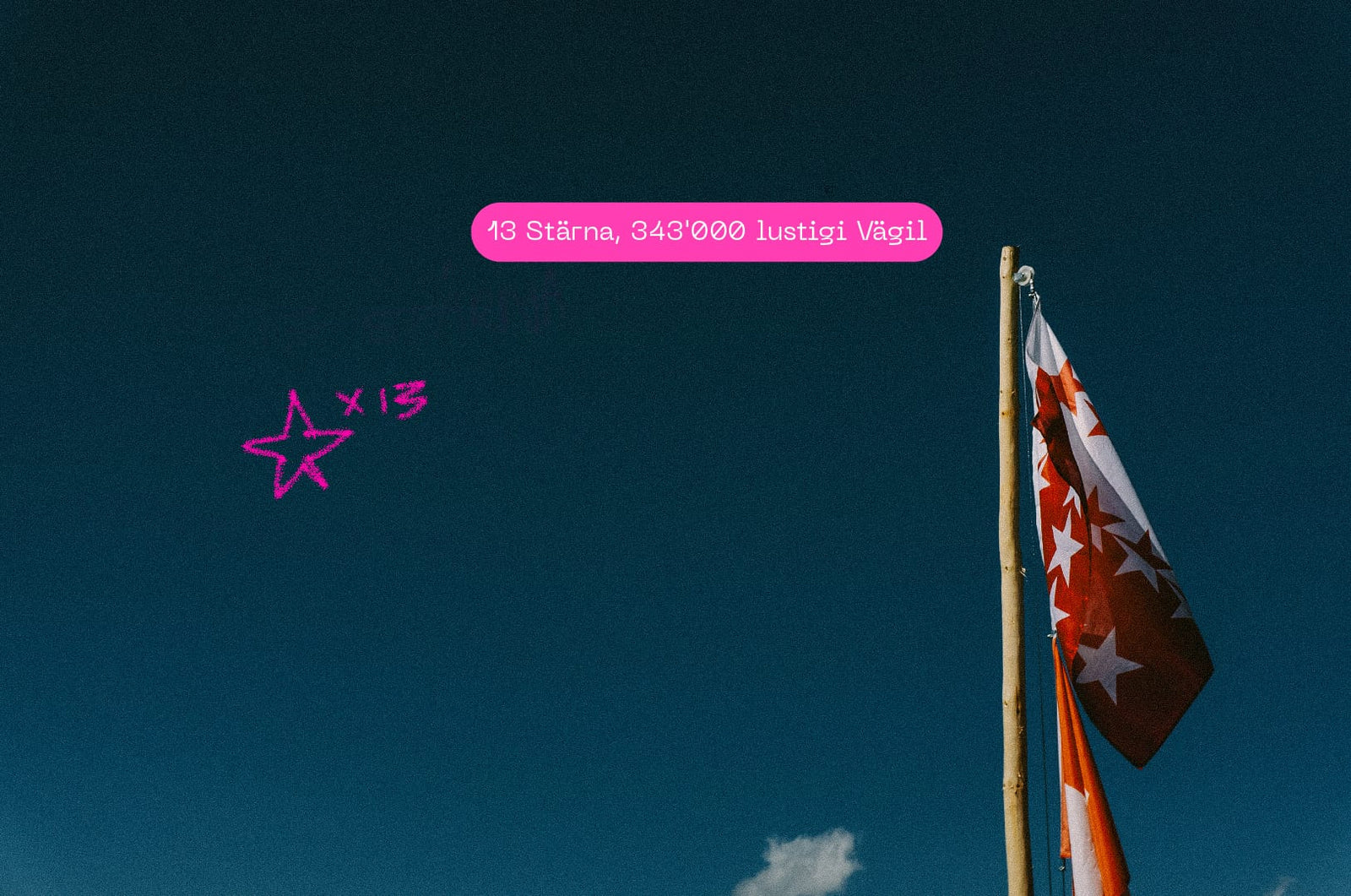 13 Stärna, 343'000 lustigi Vägil